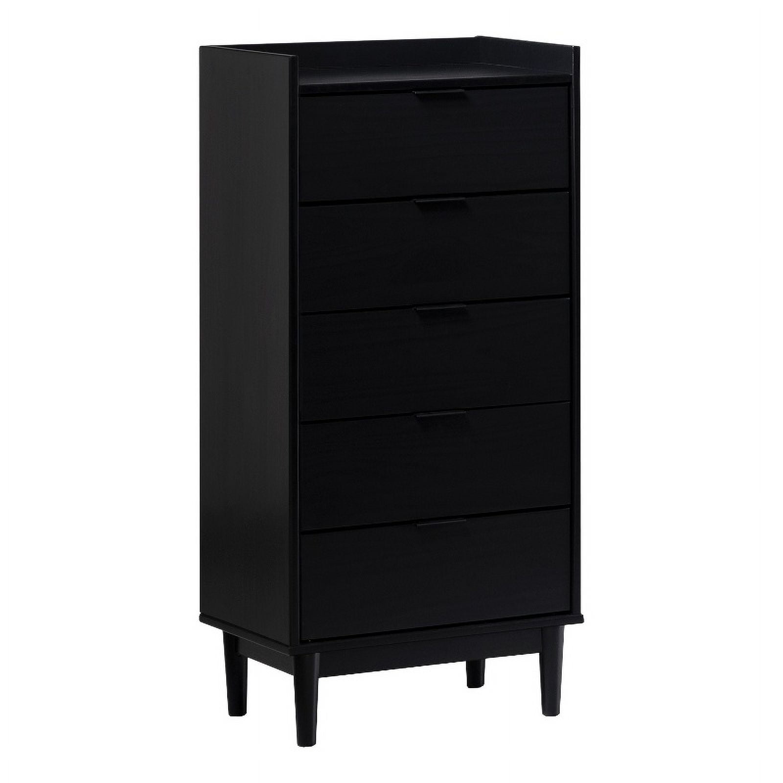 5-Drawer Tall Wood Bedroom Chest Dresser - Black - Walmart.com
