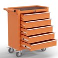 thumbnail image 1 of 5-Drawer Tool Chest,Rolling Tool Cart with Wheels,High Capacity Tool Cabinet with Locking System for Garage, Warehouse, Workshop-Orange, 1 of 7