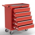 thumbnail image 1 of 5-Drawer Tool Chest,Rolling Tool Cart with Wheels,High Capacity Tool Cabinet with Locking System for Garage, Warehouse, Workshop-Red, 1 of 7
