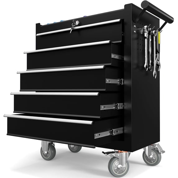 5-Drawer Tool Chest, Rolling Tool Chest with Wheels, Heavy Duty Tool ...