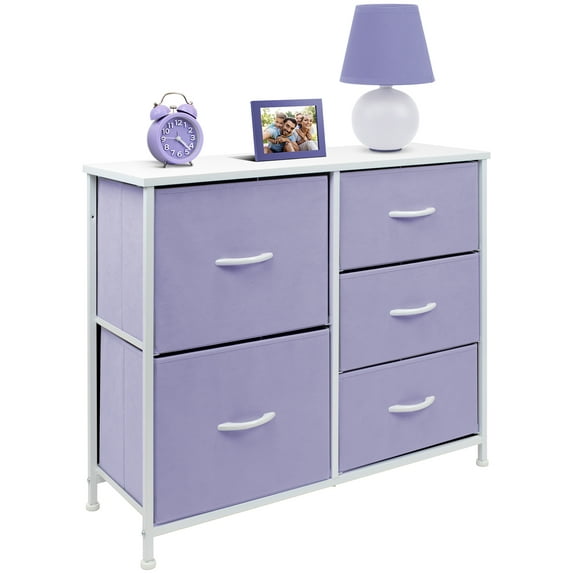 5 Drawers Chest Dresser - Purple