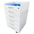 thumbnail image 1 of 5 Drawers Dental Assistant's Mobile File Cabinet Mobile Storage Cabinet Stainless Steel Utility Cart with 2 Storage Trays, 1 of 11