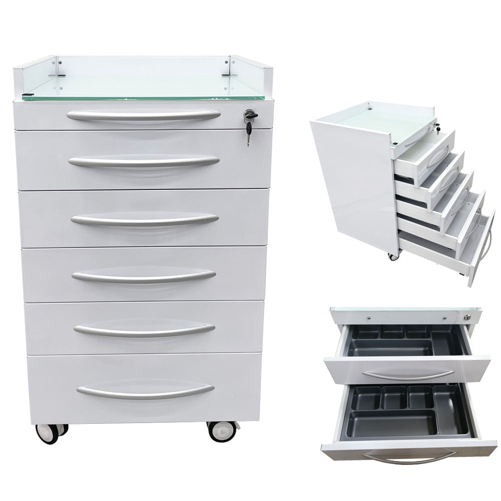 5 Drawers Dental Storage Cabinet Office File Storage Cabinet Moving Side Cabinet Storage Cart