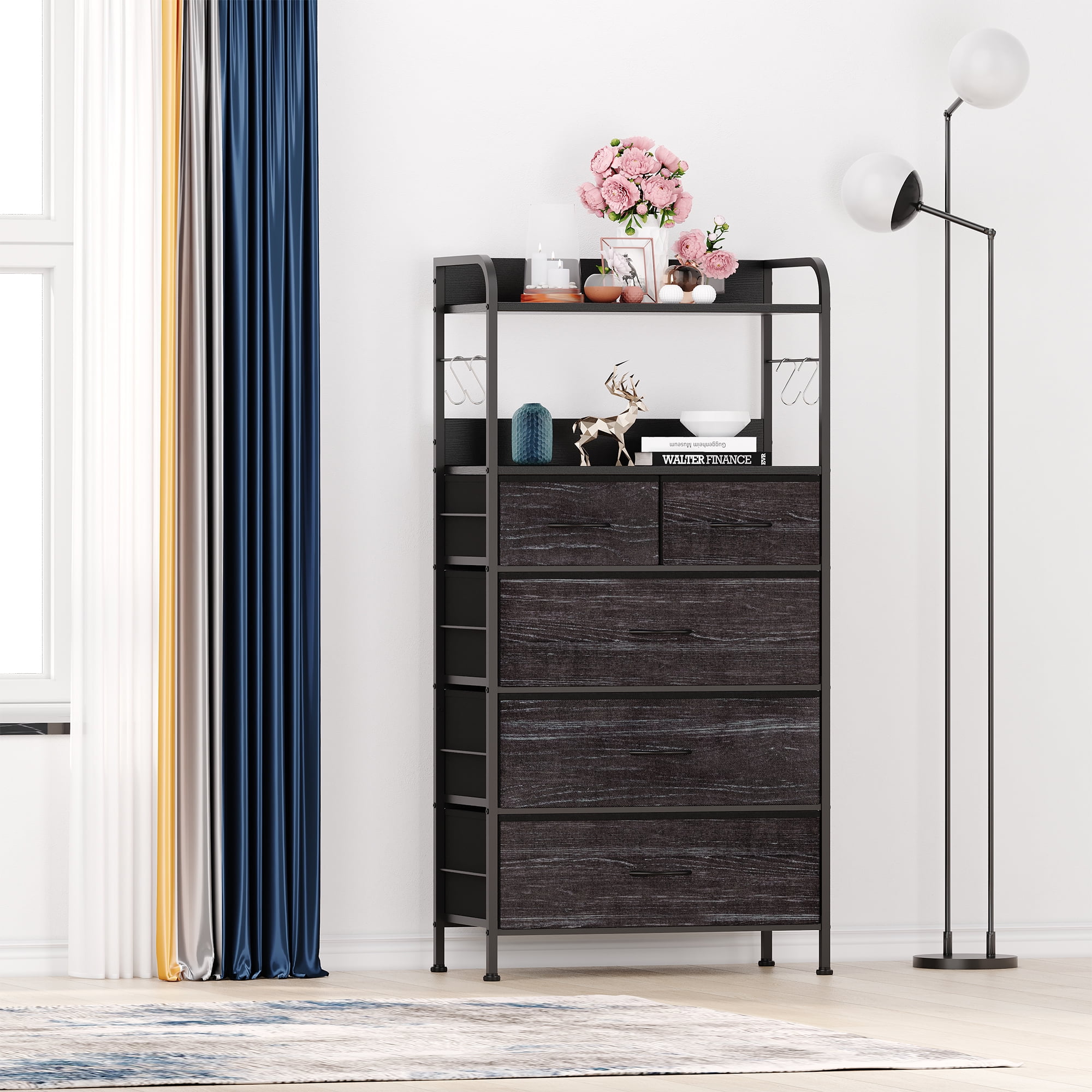 5 Drawers Dresser for Bedroom with Shelf,Chest of Drawers & Storage ...