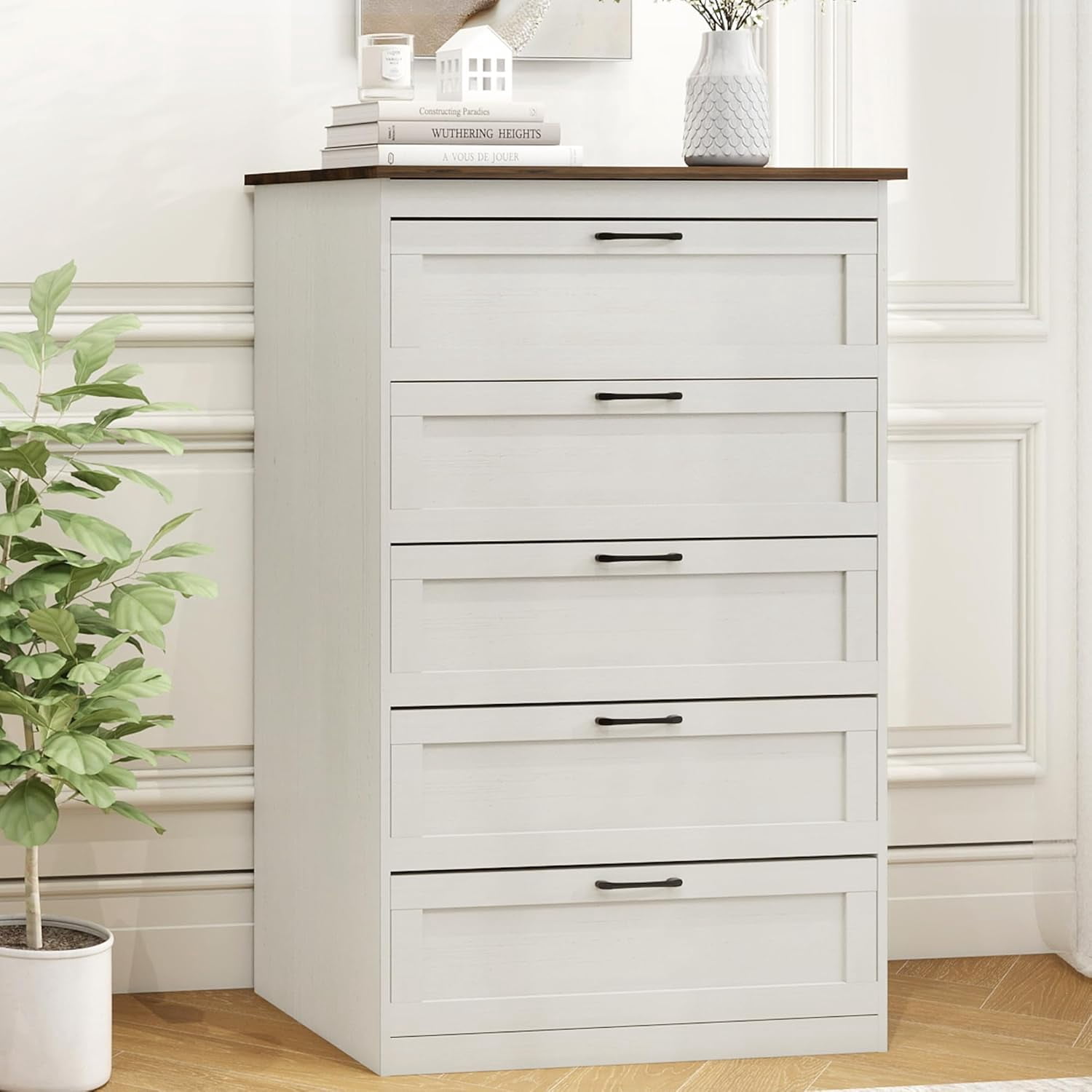 53.54" Tall White Metal Dresser 5-Drawer Chest For Bedroom, Living Room, Hallway White Dresser Gold Handles 53.54" Tall White Metal Dresser 5-Drawer Chest For Bedroom, Living Room, Hallway White Dresser Gold Handles