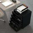 thumbnail image 1 of 5 Drawers File Cabinet, Vertical Filing Cabinet for Home Office, Mobile Under Desk Office Storage Cabinet with Wheels, Modern Chest of Drawers for Bedroom (Black, 5 Drawers), 1 of 7