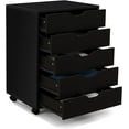 thumbnail image 1 of 5 Drawers File Cabinet, Vertical Filing Cabinet for Home Office, Mobile Under Desk Office Storage Cabinet with Wheels, Modern Chest of Drawers for Bedroom (Black, 5 Drawers), 1 of 18