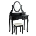thumbnail image 1 of 5 Drawers Vanity Table Stool Set with 12-LED Bulbs, 1 of 9