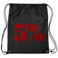 thumbnail image 1 of 5% Nutrition Rich Piana Drawstring Backpack, Black Water-Resistant Workout Gym Bag for Men & Women, 1 of 6