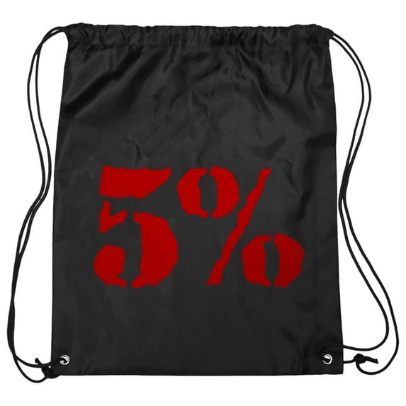 5% Nutrition Rich Piana Drawstring Backpack, Black Water-Resistant Workout Gym Bag for Men & Women