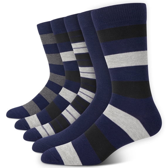 KOITHOT 5 Pack Mens Dress Socks Breathable Business Casual Mens Crew Socks Size 10 13