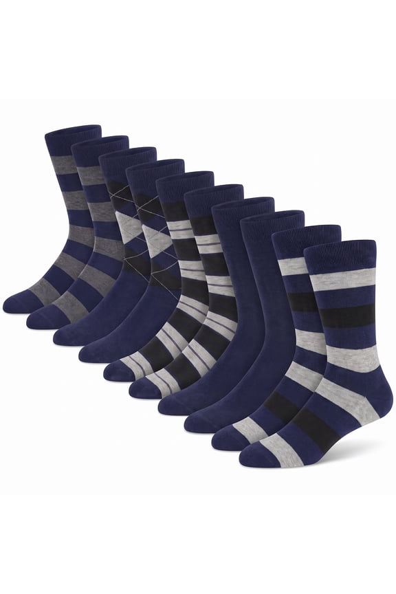 5 Pack Mens Dress Socks Breathable Business Casual Mens Crew Socks Size 10 13