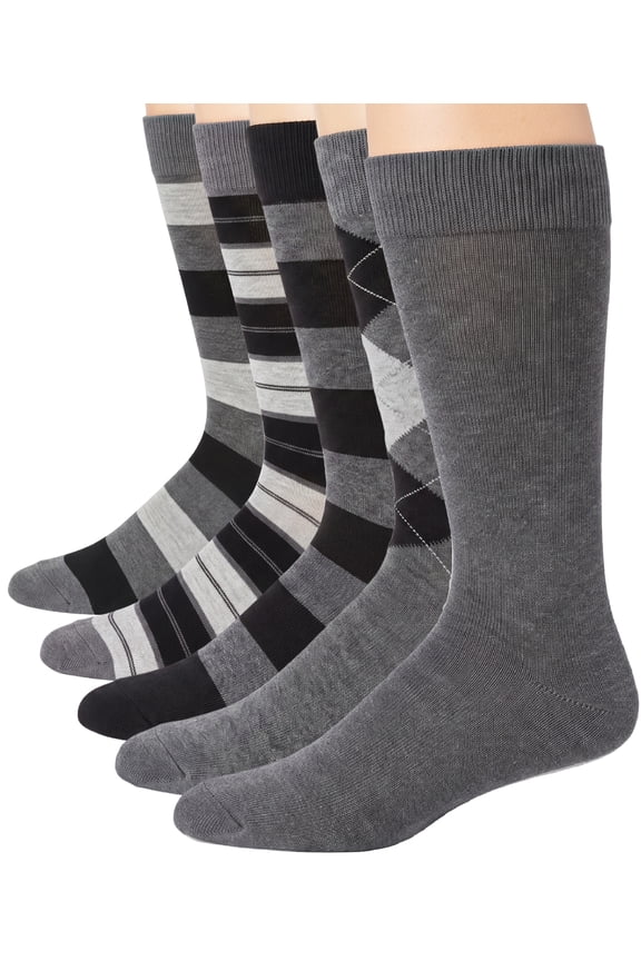 5 Pack Mens Dress Socks Breathable Business Casual Mens Crew Socks Size 10 13
