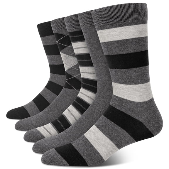 KOITHOT 5 Pack Mens Dress Socks Breathable Business Casual Mens Crew Socks Size 10 13