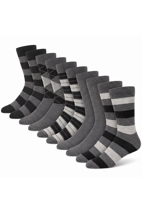 5 Pack Mens Dress Socks Breathable Business Casual Mens Crew Socks Size 10 13