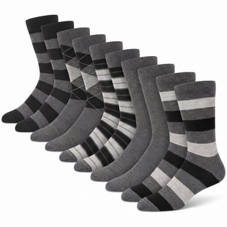 KOITHOT 5 Pack Mens Dress Socks Breathable Business Casual Mens Crew Socks Size 10 13