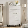 thumbnail image 1 of 5 Dresser for Bedroom, 50" Tall Dresser, Freestanding Vertical Drawer with Storage, Wooden Closet Chest Storage for Living Room, Hallway, Entryway, White, 1 of 7