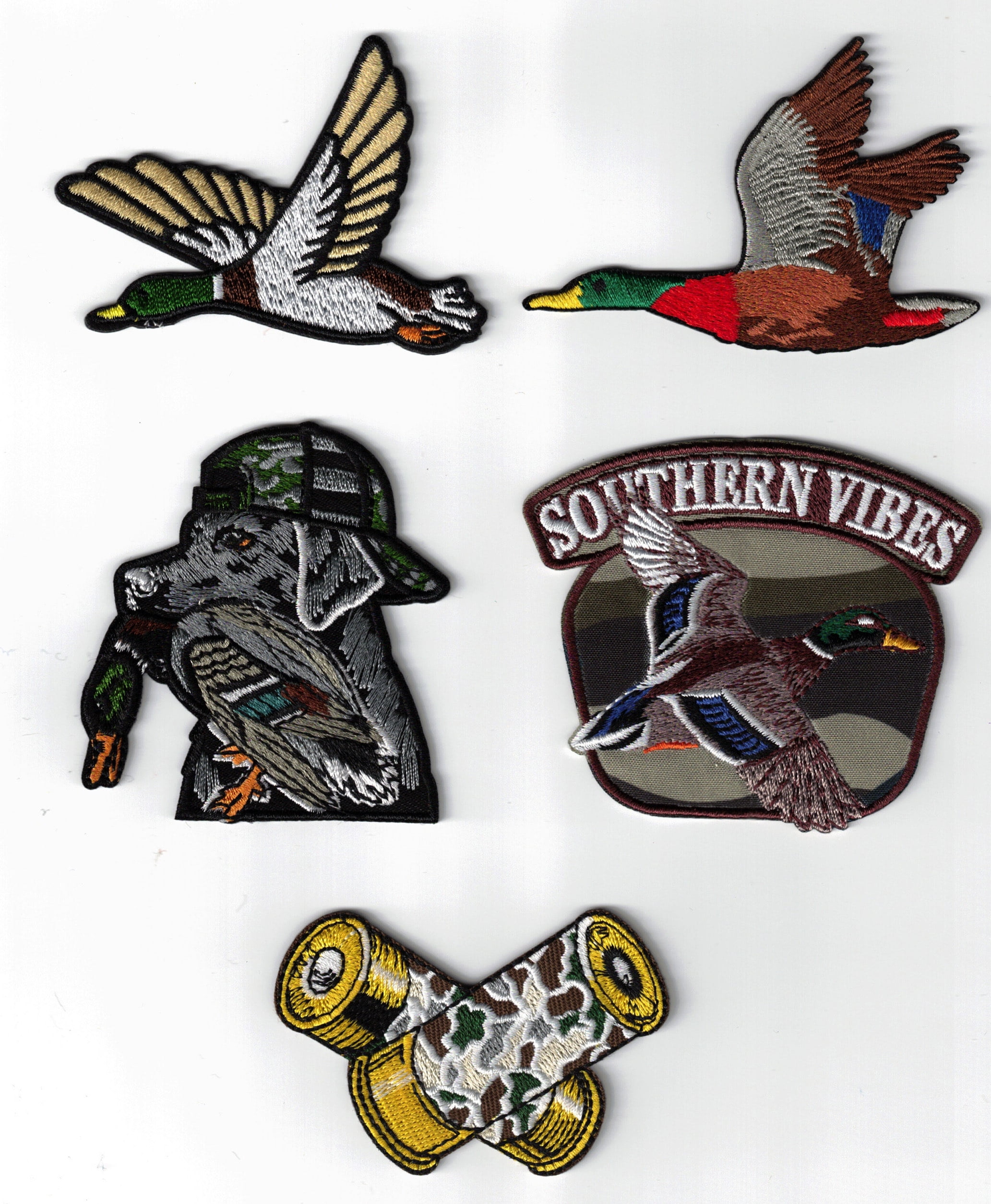 (5) Duck Hunting Mallard Embroidered Iron / Sew-On Patches