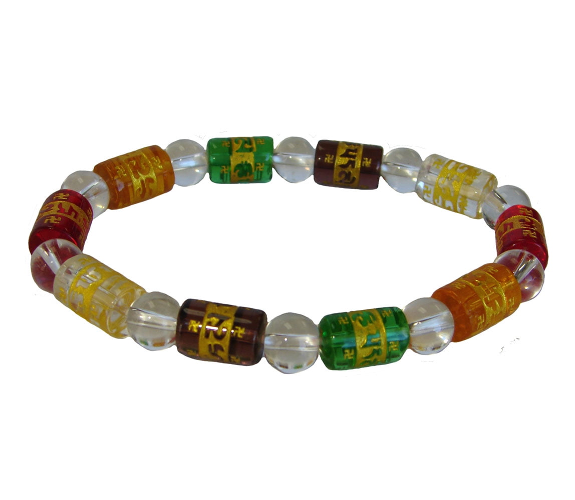 5 Element Crystal Bracelet w Syllable Mantra