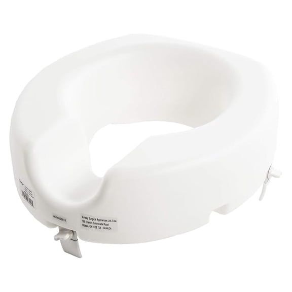 5" Elevated Toilet Seat, Universal Fit, Tall Profile Height Lift, Tightening Stability Lock, Portable Bath Safety Commode Support