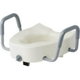 5" Elongated Raised Toilet Seat, with Lock and Removable Padded Arms A
