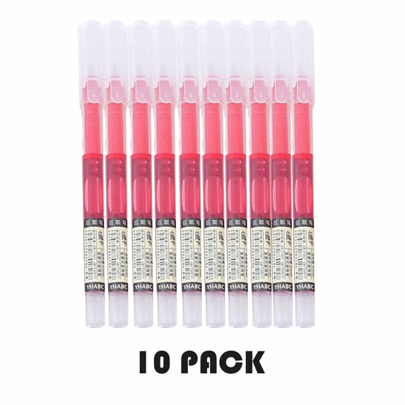 Under $5 FEOLGEHLY 10Pcs 0.5mm Fine Point Quick Dry Gel Pen, Liquid Ink Gel Pen, Smooth Writing Pen with Red Ink, Journaling Stationery for Office and Daily Use