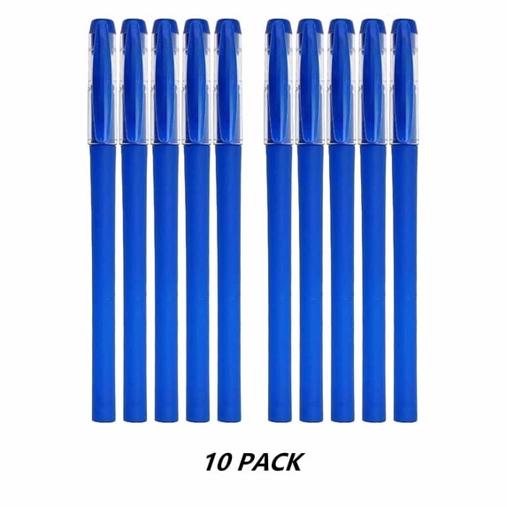 Under $5 FEOLGEHLY 10Pcs Retractable Gel Pens, Smooth Writing Quick Dry Refillable Fine Point 0.5mm Blue Inks Gel Pens, Journaling Pens for Office, Daily Use