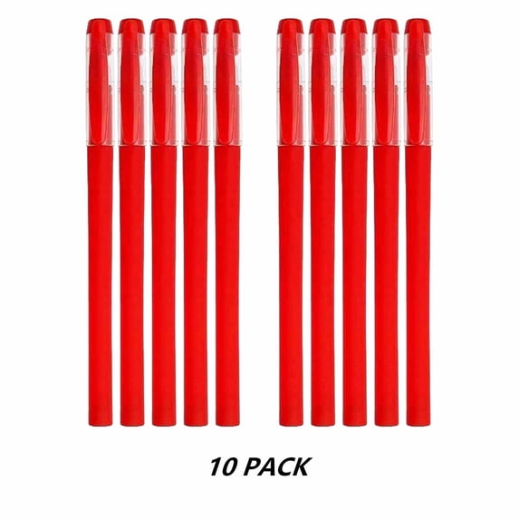 Under $5 FEOLGEHLY 10Pcs Retractable Gel Pens, Smooth Writing Quick Dry Refillable Fine Point 0.5mm Red Inks Gel Pens, Journaling Pens for Office, Daily Use