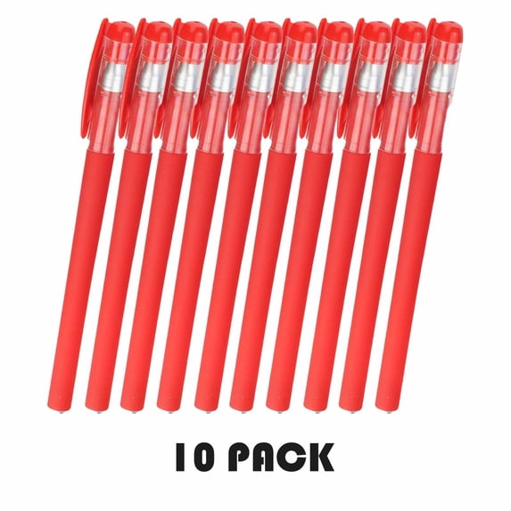 Under $5 FEOLGEHLY 10Pcs Smooth Writing Gel Pen, Plastic Frosted Bullet Tip Gel Pen, Assorted Colors Black Blue Red, Practical Journaling Pen for Office & Daily Writing Use