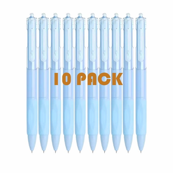 Under $5 FEOLGEHLY Retractable Gel Pens, 10 Pack Smooth Writing Quick Dry Refillable Fine Point 0.5mm Black Inks Gel Pens, Journaling Pens for Office and Daily Use