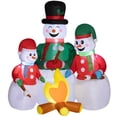 thumbnail image 1 of 5 FT Christmas Decorations, Christmas Inflatables Snowman Family Roasting Marshmallows around Campfire, Xmas Blow Up Yard Decorations with Built-in LED Lights for Indoor, Outdoor, Lawn, Garden, Party, 1 of 9
