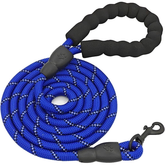5 FT Dog Leash with Comfortable Padded Handle and Highly Reflective Threads for Small Medium and Large Dogs (5FT-1/2'', Dark Blue)