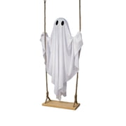 5 FT Large Hanging Swing Ghost, 2026 Halloween Decor with Remote Control String Lights, Spooky Glowing Ghost Ornament for Indoor Outdoor Porch Yard Tree, Halloween Party Scary Decoration