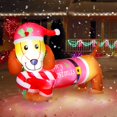 thumbnail image 1 of 5 FT Long Inflatable Christmas Decoration Weiner Dog, LED Lights, New Design Holiday Yard Inflatable Décor for 2021, 1 of 8