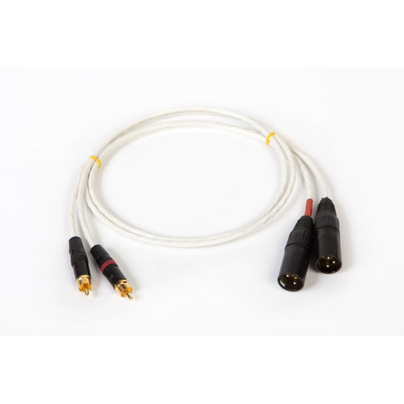 5' FT SILVER PLATED MIL-SPEC RCA TO BALANCED XLR MALE INTERCONNECT CABLE.