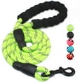 thumbnail image 1 of 5 FT Strong Dog Leash with Comfortable Padded Handle and Highly Reflective Threads Dog Leashes for Small Medium and Large Dogs (Small, 5FT, GREEN), 1 of 7