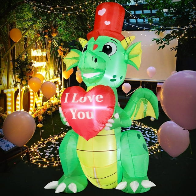 5 FT Valentine's Day Inflatable Outdoor Decoration Dragon Dinosaur