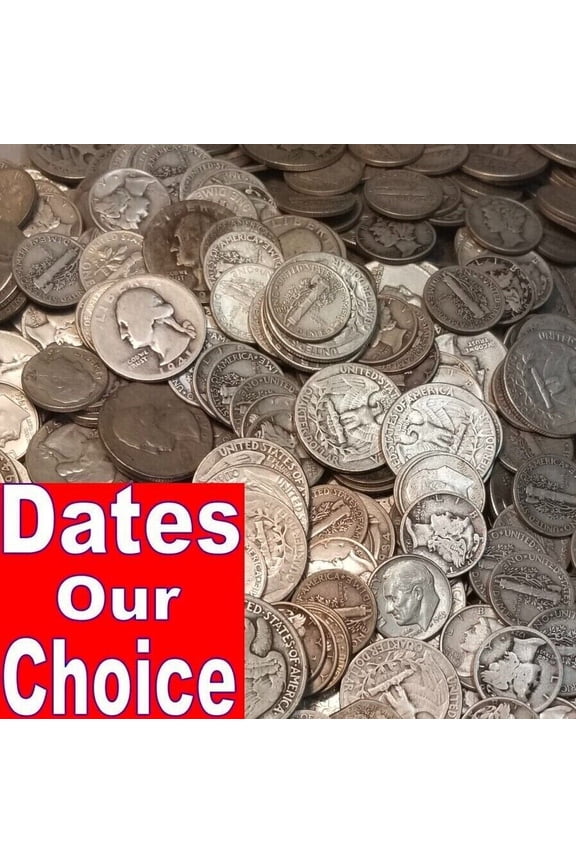 $5 Face Value 90% Silver Coins - Random Year and Denomination - Full Dates