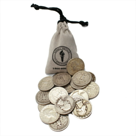 $5 Face Value Bag of 90% Silver Quarters **OR** Silver Dimes; Pre-1965 Junk Silver Coins - Our Choice