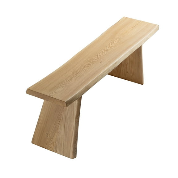 5' Farmhouse Indoor Dining Bench, Elm Wood Shoe Bench Entryway Bench, Natural Wood Kitchen Table Benches, Bed Bench