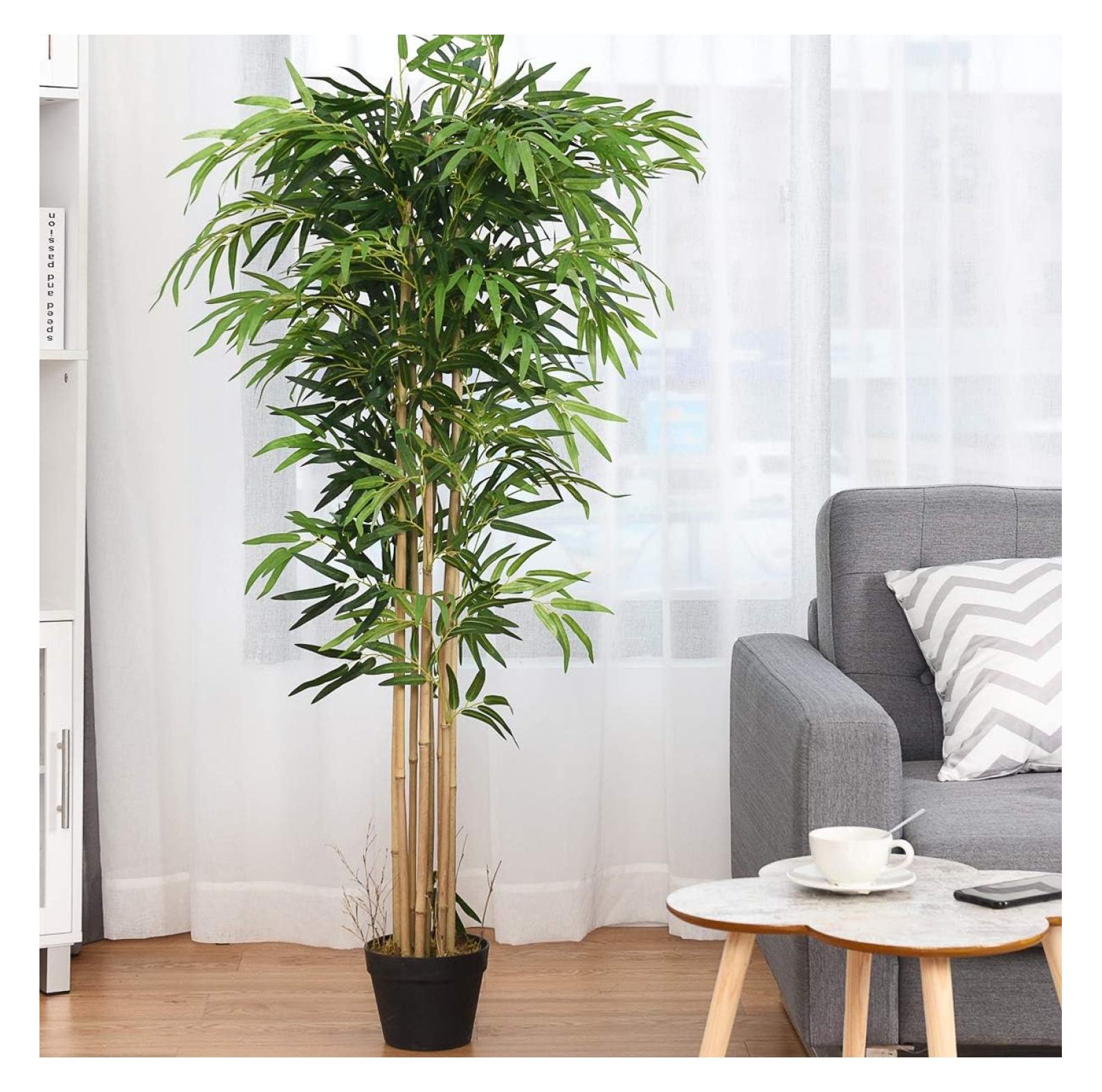 5 Feet Artificial Bamboo Silk Tree, Decorative Indoor House Fake Plant