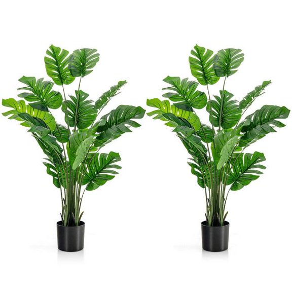 5 Feet Artificial Faux Monstera Deliciosa Plant Indoor Outdoor Home Decor 1 or 2 Pcs