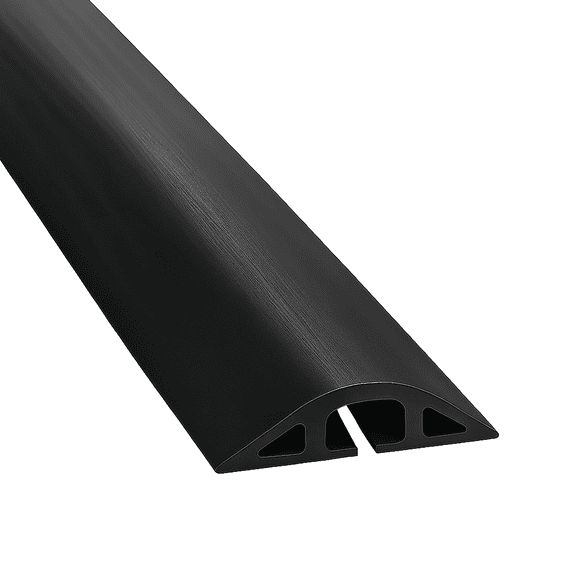 5 Feet Black D-2 Standard Profile Rubber Duct Floor Wire Cable Cord Cover Protector