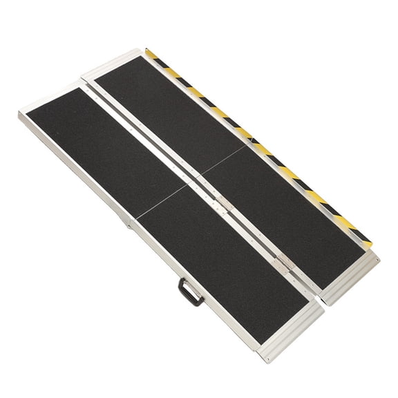 5 Feet Folding Aluminum Wheelchair Ramp, 28in Wide Non-Slip Portable Handicap Ramp for Home Steps, Stairs, Entry, 600 LBS Weight Capacity