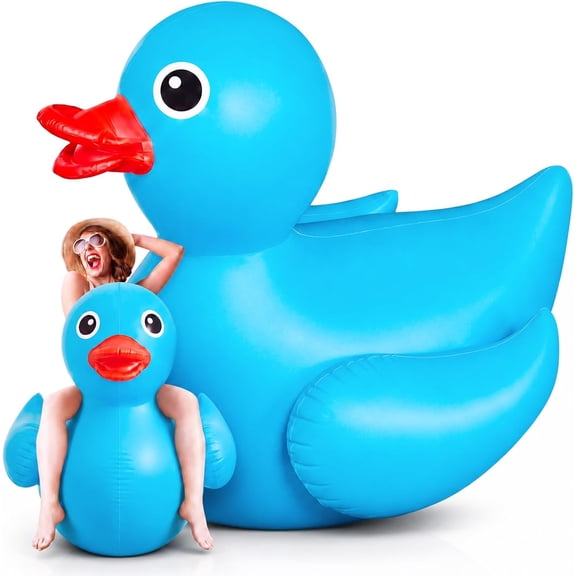 5 Feet Giant Inflatable Duck Huge Rubber Duck Large Blow up Inflatable Pool Float for Adult Summer Beach Swimming Pool Party Decoration