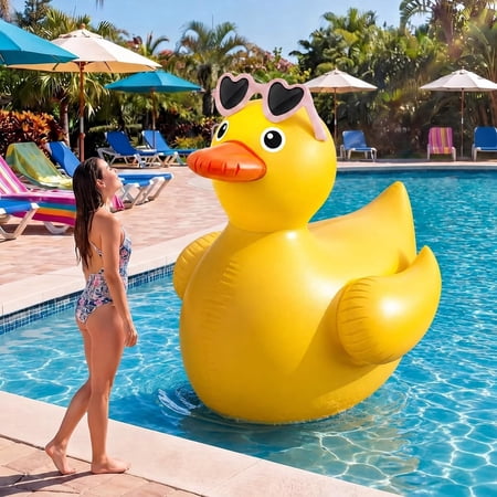 Unbranded 5 Feet Inflatable Rubber Duck Pool Float, Adult, 2 Person, 1-Count