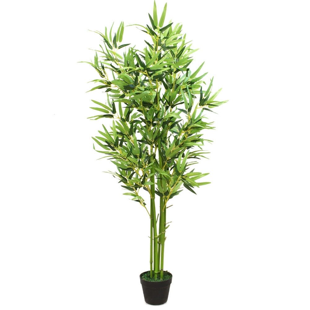 5-Feet Simulation Faux Bamboo Fake Green Leaf Tree Potted Plant Bonsai decor KT00167
