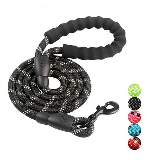 5-Feet Strong Nylon Dog Leash – Padded Handle & Reflective Threads for Medium and Large Dogs TIKA