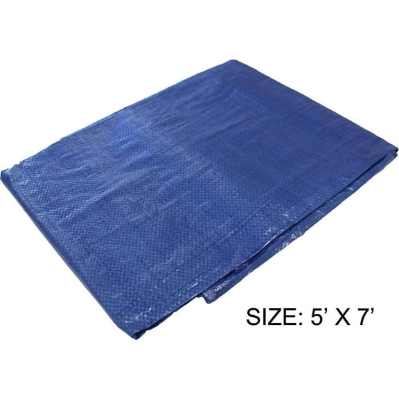 5 Feet x 7 Feet Multipurpose Blue - 3 Mil PE Tarp - Waterproof, 70 GSM (POLY PRO: TB-00507)