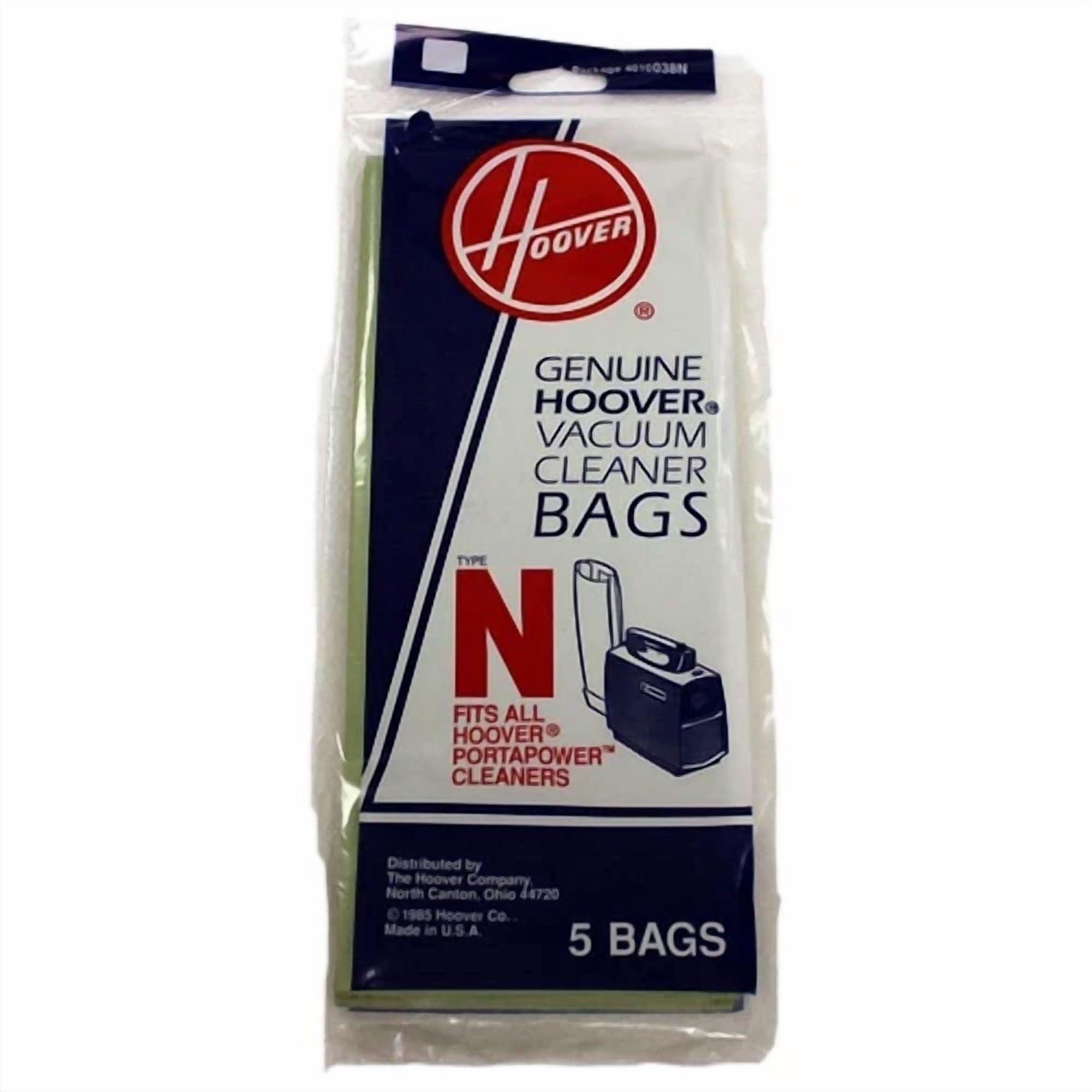 5 Fits For Hoover 4010038N, Type N Porta Power Canister Vacuum Paper Bags